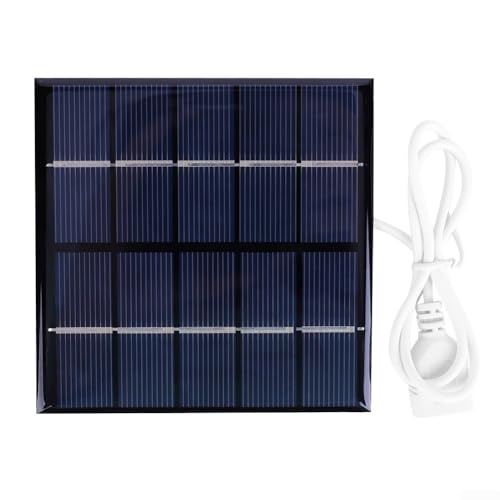 Eawfgtuw Panneau solaire portable, 5 W 5 V polycristallin mini panneau de chargeur de batterie solaire, panneaux solaires avec port USB pour téléphone lumineux, chargeur de jouets, utilisation