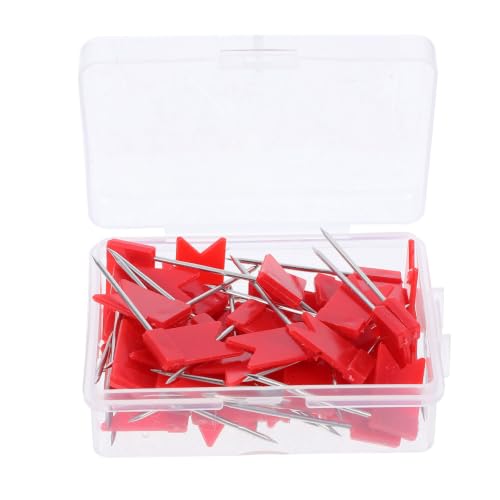Chinchetas para mapas de oficina Luxshiny banderas rojas de plástico para marcar corcho y proyectos 2