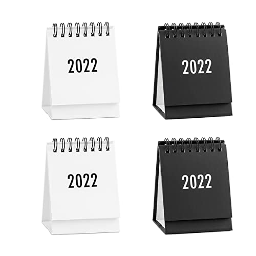 Paquete de 2 Mini Calendario de Escritorio 2022,Calendario de Bolsillo 2022,Calendario Mensual Semanal Portátil desde Octubre de 2021 hasta Diciembre de 2022,Desk Calendario Pequeño con Pegatinas Cover