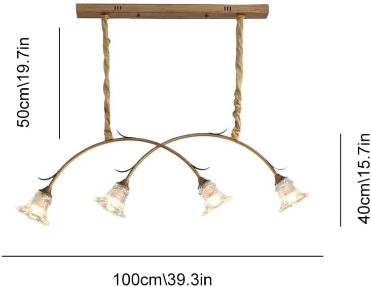 WINDALY 4-Light Diniroom - Modern Farmhouse Glass Lightifixture -Lam- Kitchen Island, Liviroom Hangilight Over Table/a/100Cm-A