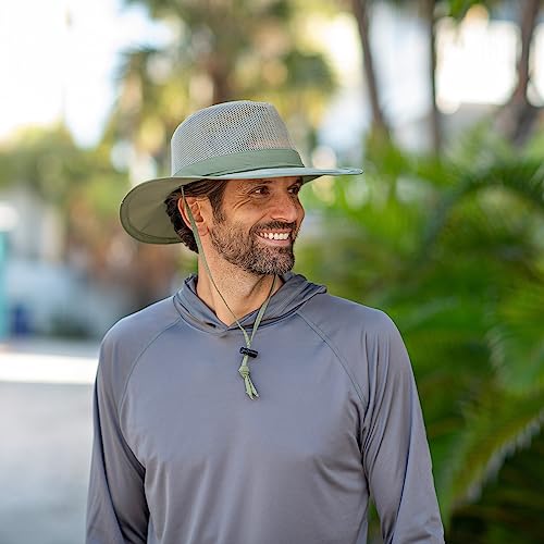 Panama Jack Mesh Crown Safari Sun Hat, 3" Brim, Adjustable Chin Cord, Upf (Spf) 50+ Sun Protection (Fossil, Large) #TOP1