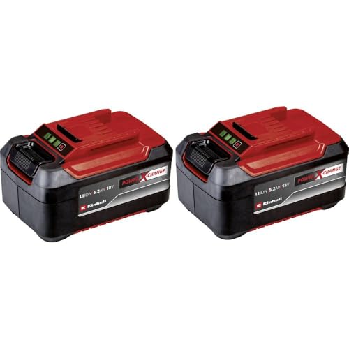 OriginalEinhell Akku PXC-Twinpack 5,2 Ah Power X-Change (Li-Ion, 18 V, 2X 5,2 Ah-Akkus, universell für alle PXC-Geräte, proaktives Batteriemanagement, angepasste Ladezyklen)