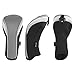 Andux Golf Hybrid Club Head Covers with Dial No. Tag Pack of 3 (All The Same Size) Black/Grey