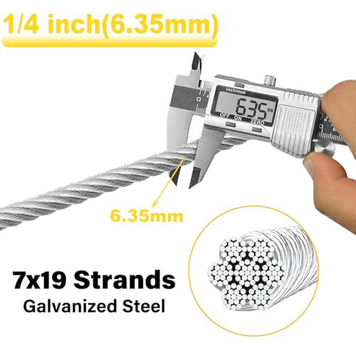Cable de acero inoxidable 1/4 con abrazaderas y dedal para tensión estructural 2