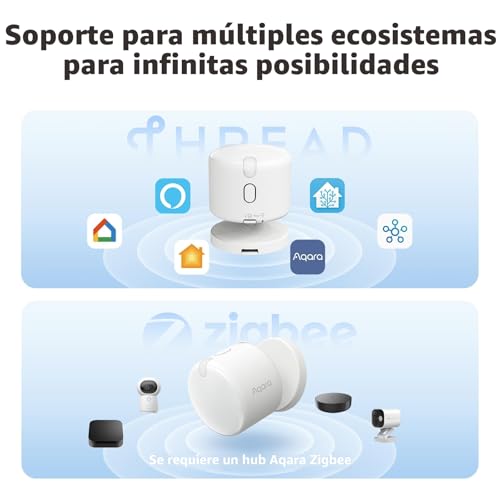 Miniatura 2 de Aqara Sensor De Presencia Inalámbrico 5 En 1 Fp300, Thread Zigbee, Mmwave Radar Pir, Sensor De Movimiento Presencia Luz Temperatura Humedad, Admite Homekit, Home Assistant, Alexa Y Google Home