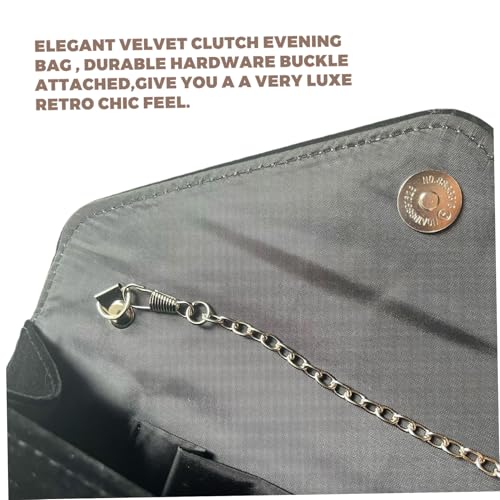 Sac de soirée chic et pochette de mariage en velours avec chaîne - 6