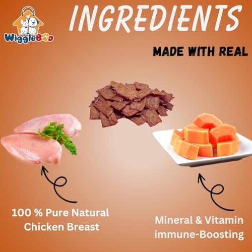 Image of Chicken & Papaya Dog Treat | Protein Rich | Fiber Rich | Crunchy Healthy Snacks | Training Treat | 45gm