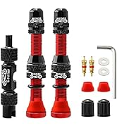 MUQZI Tubeless Schrader Valve Stems Kits - Alloy 60mm Bike No Tubes Valve Schrader Stems Universa...