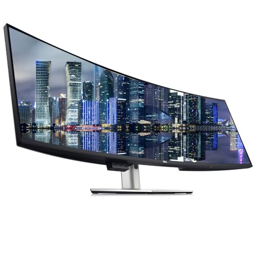 Image of Dell U4924DW Curved 49-inch 1440P 5K Dual Quad HD 60Hz 5ms UltraSharp Monitor, Full Dock, IPS, HDMI, DisplayPort, USB Hub, USB-C, Ethernet, Speakers and Desk Mount Monitor Stand (Renewed)