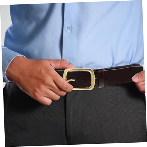FRCOLOR 1piece Antique Belt Men's Brown Dress Belt Casual Jeans Men's Pants Gentlemanly Fit2