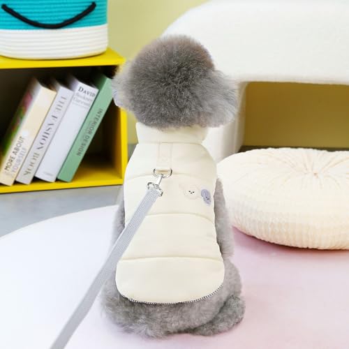 Izefia Dog Coat Pet Apparel Cold Weather Coat Windproof Jacket Lining Warm Dog Sweater Winter Thick Clothes Basic Simple Elegant Vest Dog Coat for Small Dog Medium Dog Cat Khaki XXL - Image 4