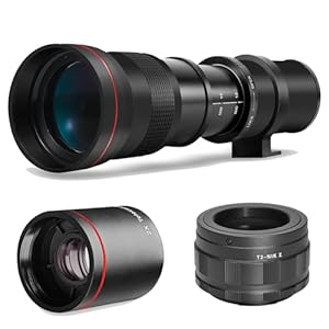 High-Power 420-1600mm f/8 Manual Telephoto Lens for Nikon Z5, Z6, Z6 II, Z7, Z7 II, Z8, Z9, Z30, Z50, Zf, Zfc Mirrorless Cameras