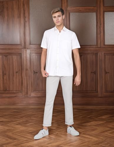 Image of U.S. Polo ASSN. Men's Regular Solid Textured Austin Trim Fit Mid Rise Casual Trousers