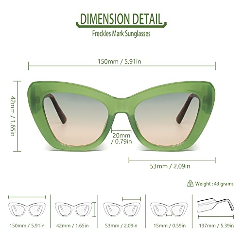 Freckles Mark Trendy Designer Sunglasses Womens Cute Fashion Square Cat Eye Sun Glasses4