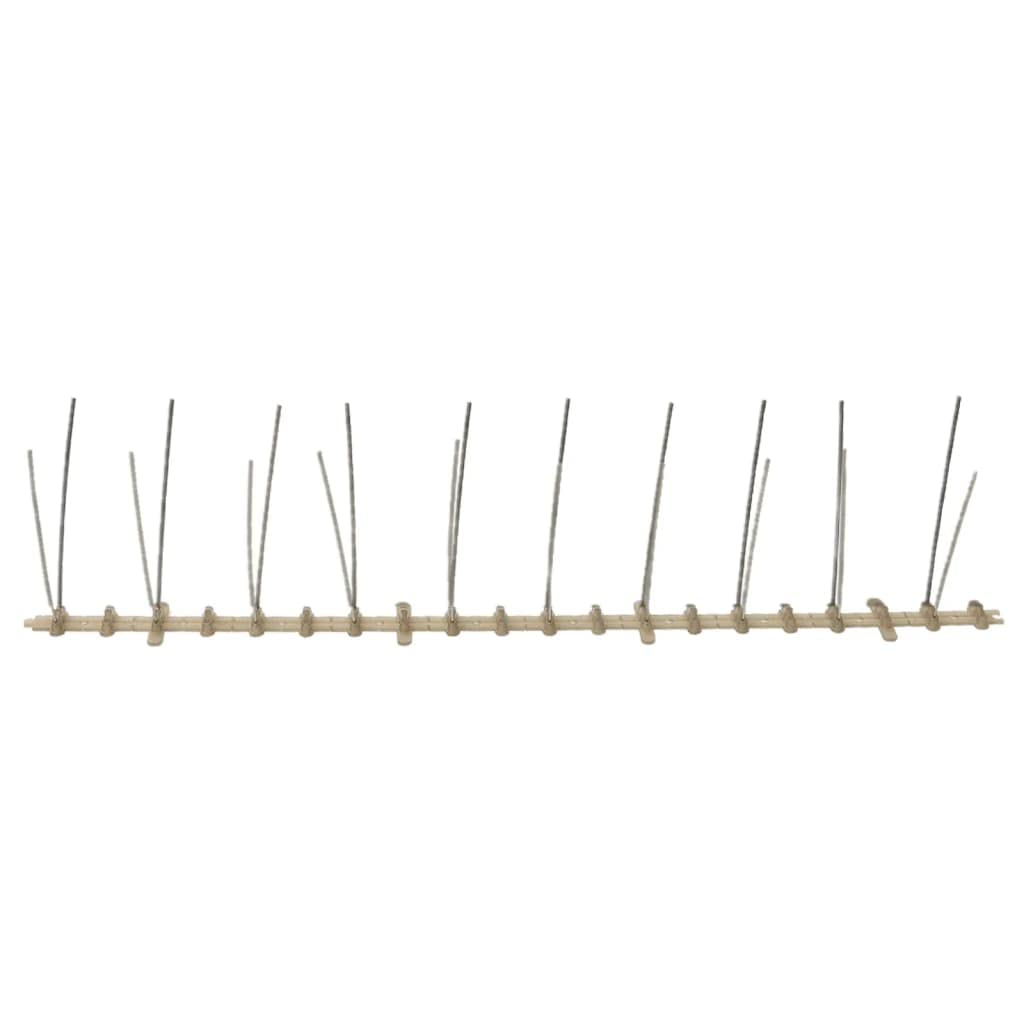 Dissuasore per piccioni, set da 20 pezzi, 10 m, per tetto, grondaia, balcone, con base in plastica e punte in acciaio inox