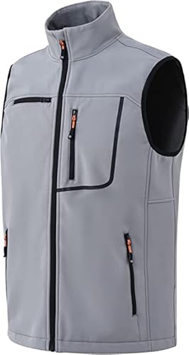 AjezMax Chaleco Hombre Forro Polar Casual Trabajo Acabado Chaleco Sin Mangas Chaqueta con Multi-poches para Primavera Otoño Invierno Cover