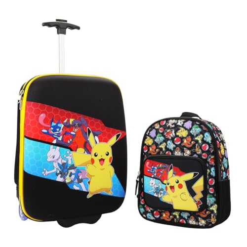 Bioworld Pokemon Character Stripes 2-Pack Luggage Set