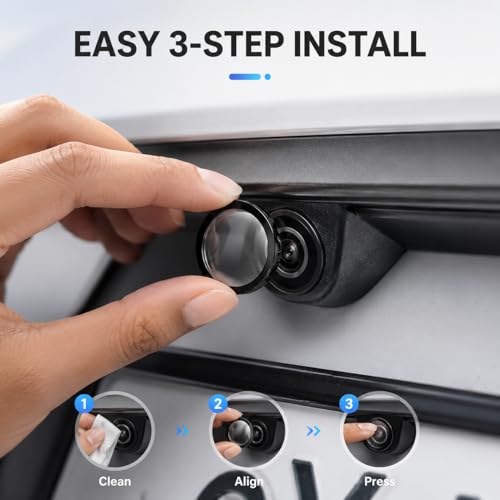 Image of Car Camera Lens Protector Cover, 2 Pack 9H Acrylic Guard with 3M Adhesive, Waterproof Anti Scratch Anti Fog Ring for Reverse Side 360 Parking Cameras