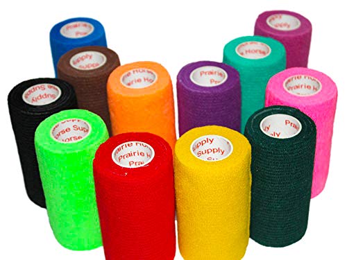 Image of 4 Inch Self Adhesive Medical Bandage Wrap Sport Tape (Variety) (6 Pack) Strong Elastic Self Adherent Cohesive First Aid Sport Flex Rolls for Wrist Ankle Knee Sprains and Swelling