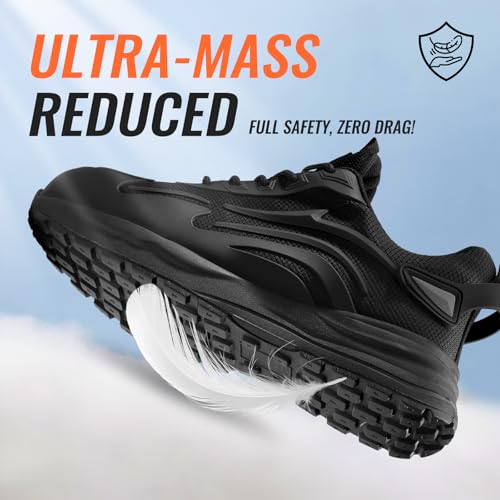 Image of Steel Toe Shoes for Men, Lightweight Safety Work Shoes, Breathable Puncture-Resistant Work Shoes for Warehouse, Factory and Light Construction