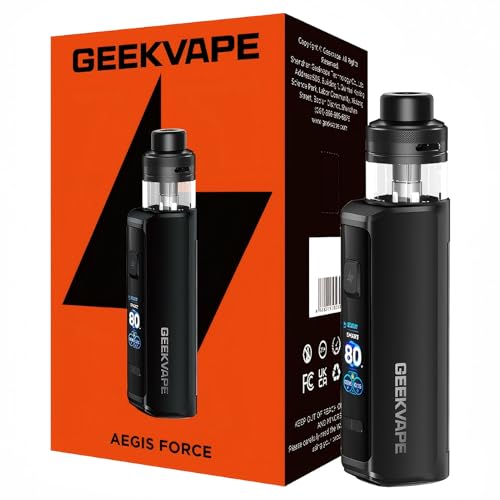 GEEKVAPE Aegis Force Kit 80 W Mod Boîtier Batterie intégrée 3200 mAh Cartouche Aegis Force 5 ml Compatible avec la résistance B vapotage MTL/DTL for...