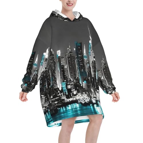 Couverture à capuche imprimée New York, cadeau femme idéal - 2