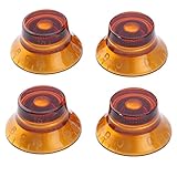 Números 0-10 Musiclily Pro Imperial Pulgadas Tamaño Botones de Potenciómetros Forma de Sombrero Perillas para USA Guitarra Eléctrica Les Paul Style, Ámbar (Juego de 4)