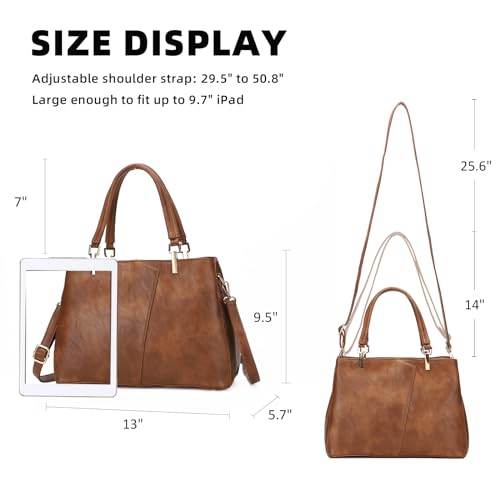Image of Hobo Bags for Women Large PU Leather Purses and Handbags Shoulder Bags Ladies Crossbody Bags Top Handle Tote Bag