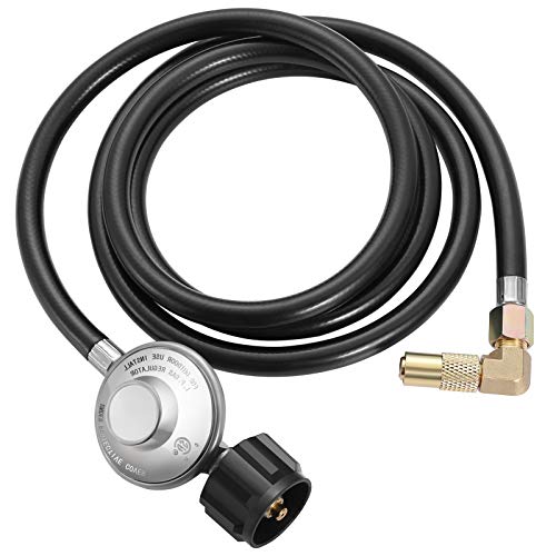 Elaeagnus QCC1 6 Feet Propane Adapter Hose with Regulator to Quick Connect for 17"/22" Blackstone Tabletop Camper Grill,Propane Accessories and Replacement Parts for 17"/22" Blackstone Griddle