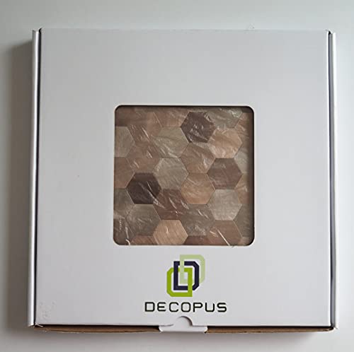 Decopus Metal Mosaic Tile Backsplash Peel And Stick (Hexagon Shape) For Kitchen Bathroom Wall Accents Fireplace Stick On Mosaic Tile #TOP5