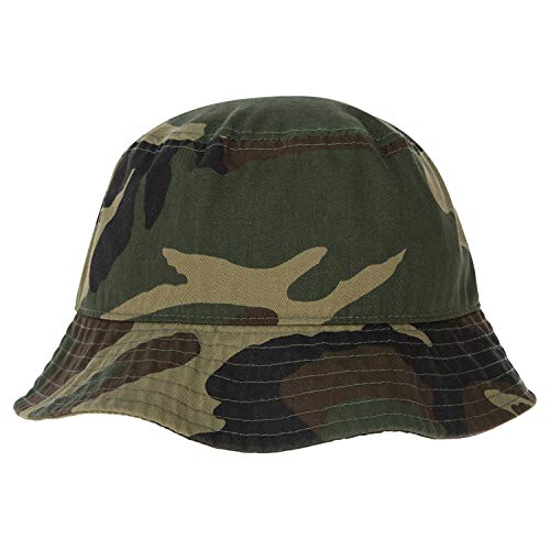 Bandana.com 65% Cotton 35% Polyester Bucket Hat For Men, Women, Kids - Woodland Camo - Single Piece - Small/Medium - Summer Cap Fishing Hat #TOP1