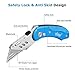 Vickay Folding Utility Knife Heavy Duty Box Cutter with 5 SK5 Quick Change Blades, Safety Axis Lock Design Razor Knife, Lightweight Aluminum Body Belt Clip for Office