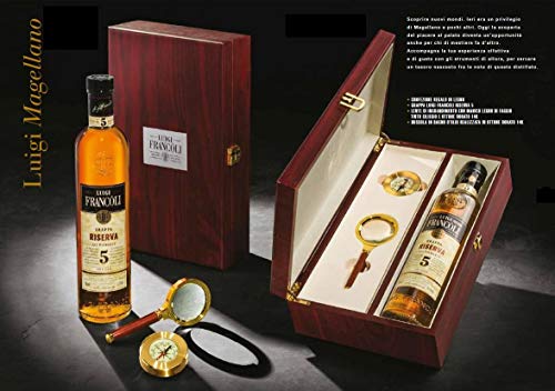 PAQUETE DE REGALO MADERA LUIGI MAGELLANO GRAPPA RISERVA 5 AOS 70 CL
