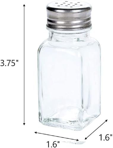 Tebery 30 Pack Glass Salt and Pepper Shaker Set with Stainless Steel Mushroom Top, 2.7oz Spice bottle for Kitchen, Restaurants and Catering, Classic Design