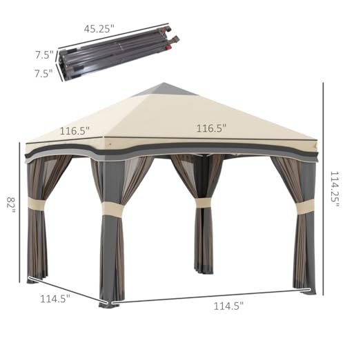Carpa de camping con patas ajustables beige y marrón miniatura 7