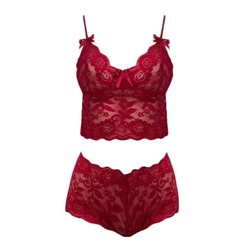 Lingerie sexy pour femme pour vos soirées romantiques en ensemble dentelle rouge