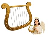 Nicky Bigs Novelties Golden Angel Harp Prop – Christmas Angels Fun Costume Accessory Cupid Small Harp Cosplay Halloween Christmas Valentine's Day