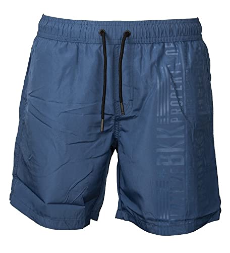 Boxer mare uomo BIKKEMBERGS piscina swimwear coulisse esterna e tasche laterali articolo BKK1MBM08 SERIES PROPERTY BKK, Navy, M