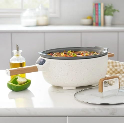 Pioneer Woman 3.5L Electric Skillet, Linen Speckle – Non-Stick Cooking Surface, Adjustable Temperature, Versatile Kitchen Appliance