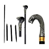 Vintage King Designer Walking Stick Cobra Head Staff Scepter Egyptian Style Costume Cane Antique Style Wooden Walking Stick