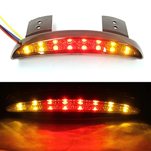 Motorcycle Chopped Rear Fender Edge LED Brake License Plate Tail Light Stop Running