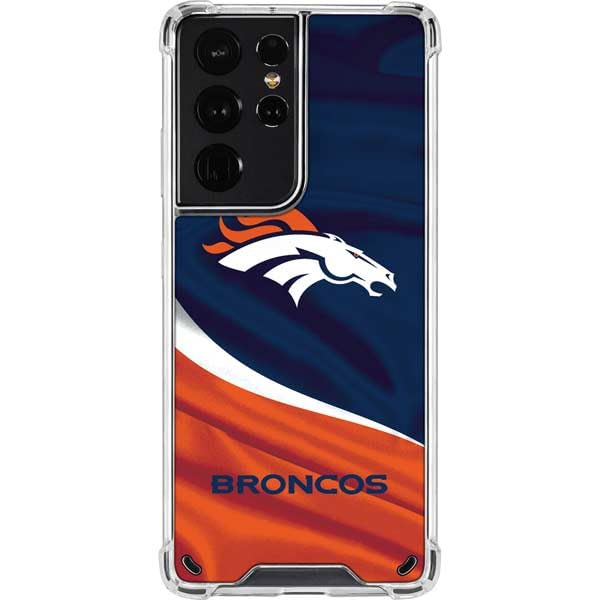 Skinit Clear Phone Case Compatible with Galaxy S21 Ultra 5G - Officially Licensed NFL Denver Broncos Design