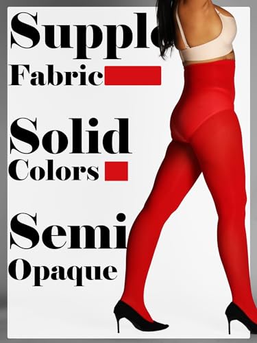 Image of HONENNA Semi Opaque Silky Women Pantyhose Tights, 20+ Colors Invisibly Toe Reinforced 60 Den Size A-E