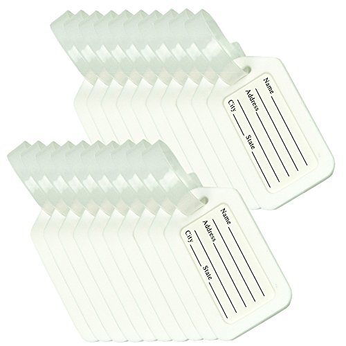 BlueCosto Luggage Tags Suitcase Tag Bag Labels Travel Accessories - White,20 Pack