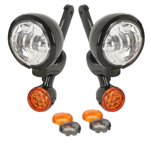 Phare de moto clignotant LED et support antibrouillard pour FLHR FLHX