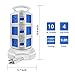 Power Strip Tower MAOZUA 3000W 13A 16AWG Surge Protector Electric Charging Station,10 Outlets 4 USB Ports with 9.8ft Cord Wire Multi-Faceted Safety Sockets for Home Office Dorm Room.