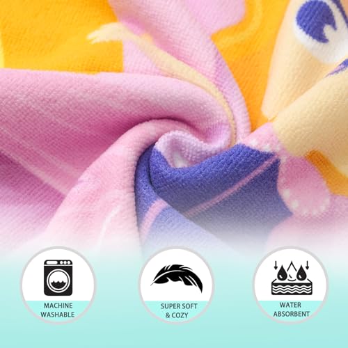 Image of NovForth Kids Beach Towel for Boys Girls, Hooded Bath Towel Wrap, Toddler Pool Towel with Hood
