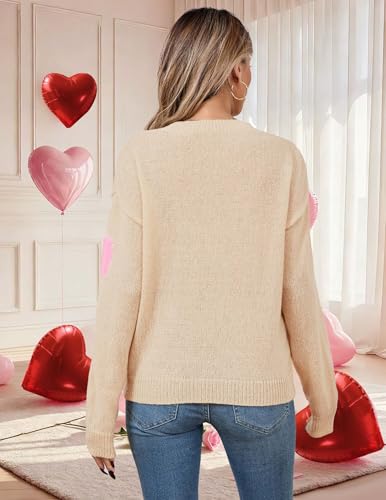 Image of Libsorge Womens Valentine Heart Sweater 2026 Valentines Day Trendy Cute Oversized Long Sleeve Pullover Sweaters