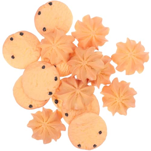 Frcolor 16個 曲奇?干模型 食品グレードレジン製 リアルで耐久性あり おままごと クラフト ディスプレイ用 ベーカリー装飾や写真小道具に