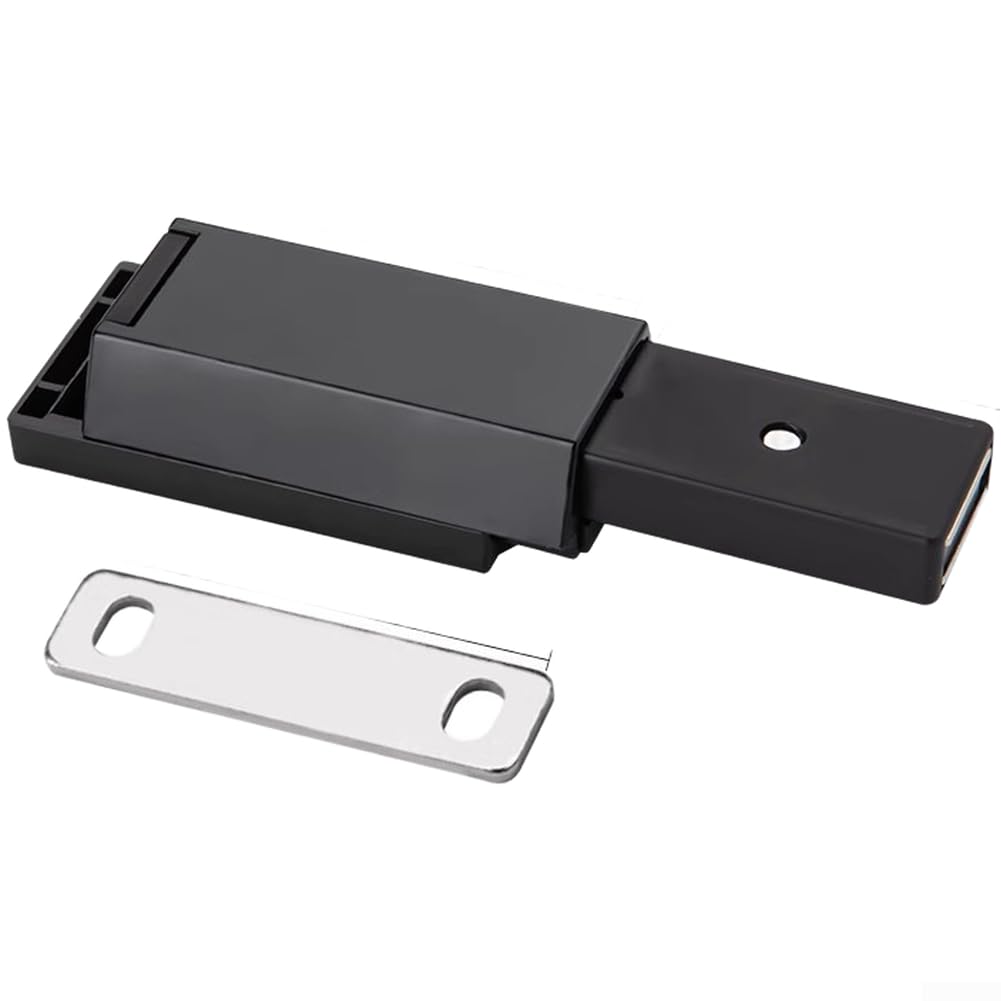 Rebotador invisible para puerta de armario, pestillo magnético resistente al tacto hasta 125 kg, cierre oculto de aleación de zinc para muebles de madera, mecanismo de liberación de presión fácil (E)